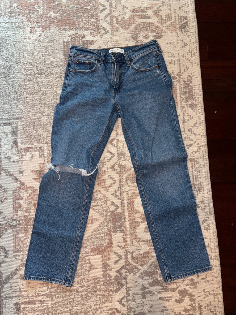 Abercrombie & Fitch Medium Blue Straight Leg Jeans